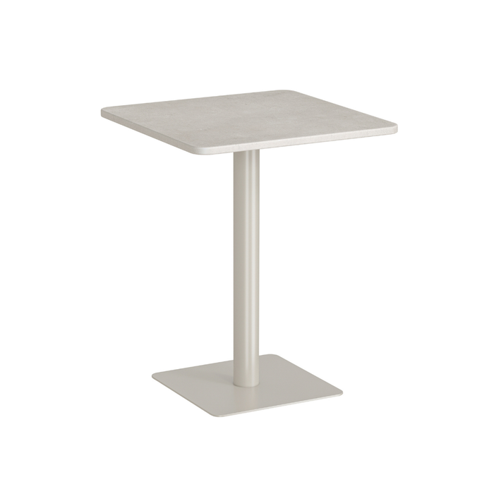 Mesa alta cuadrada Erik – A60 P60 AL75 – Estructura Latte – Sobre de mesa MicroSkin Latte