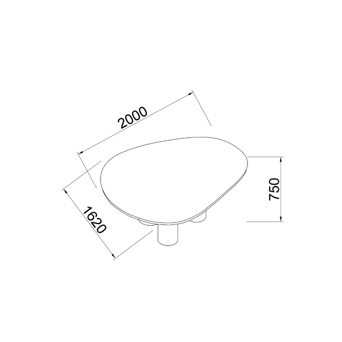 Table à manger Lien - Plateau MicroSkin Cloudy Latte - Pieds bois - 200 cm