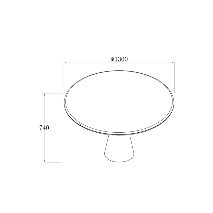 Ronde ettafel Lormes - 130 cm - Wit travertijn - Ronde rand