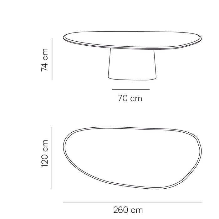 Table à manger forme organique - Look Mortex - Anvers