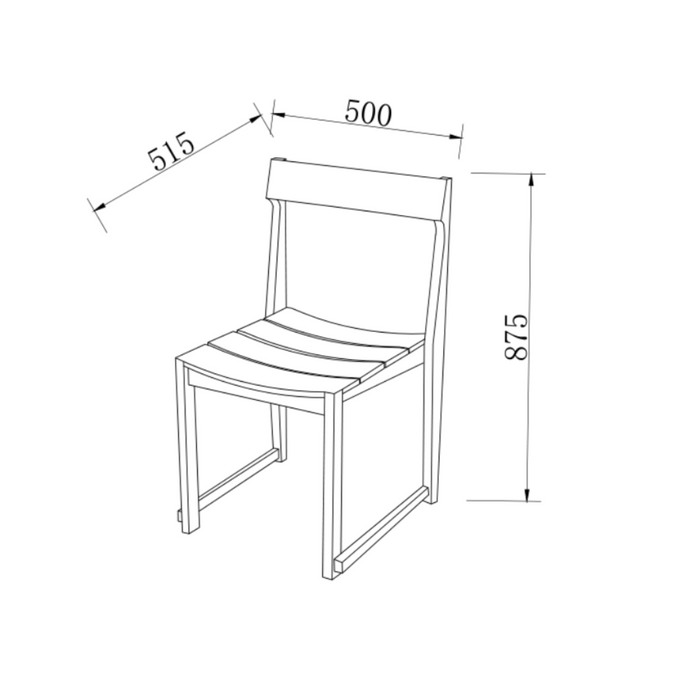 Eetkamerstoel Lys - licht walnootkleur - H86,5 cm