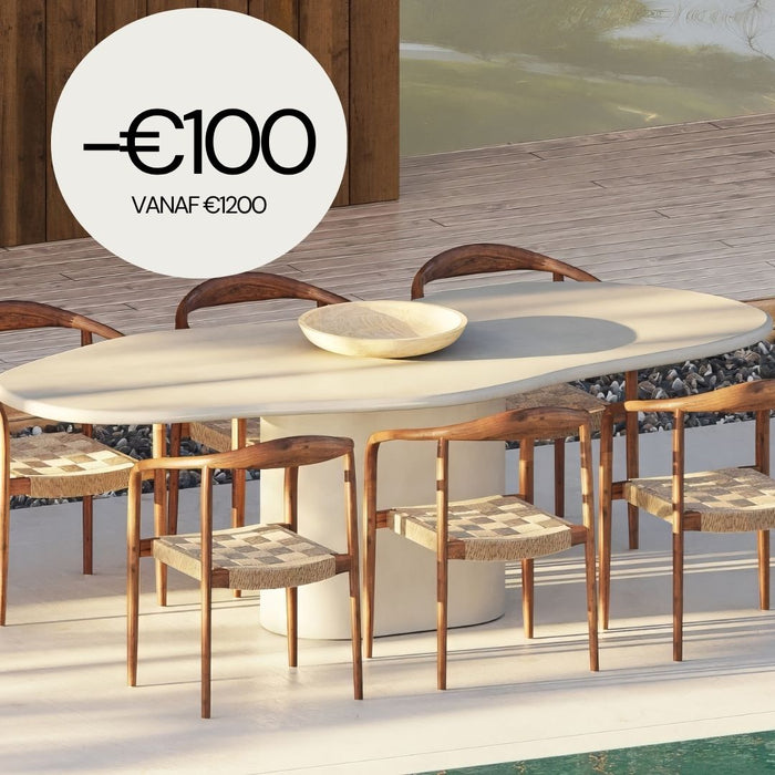 Tuintafel Beige Limoges - 230 cm - Latte - Betoncement  - Structuur afwerking