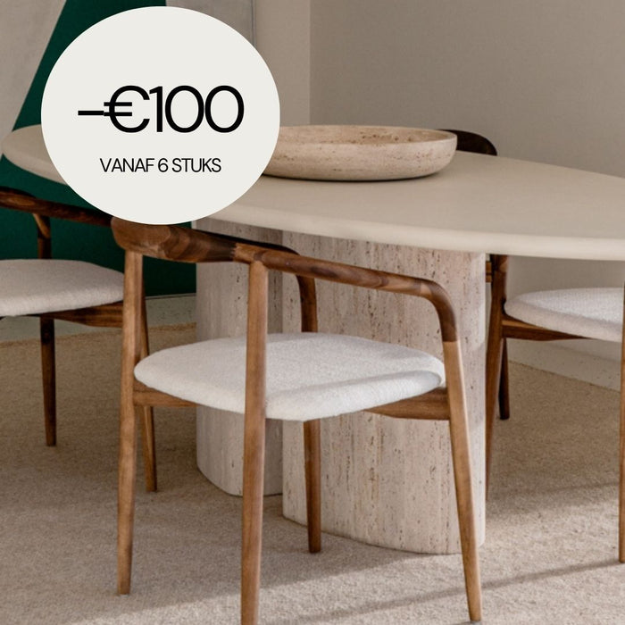 Silla de comedor Ely - asiento rectangular de tela - acabado en nogal acacia