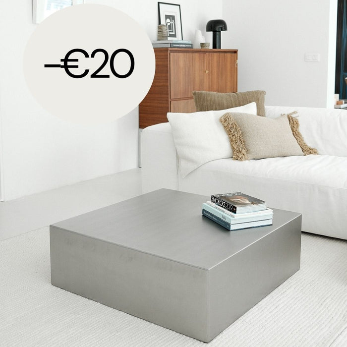 Table basse Carentan - L90 P90 H30 - Acier inoxydable