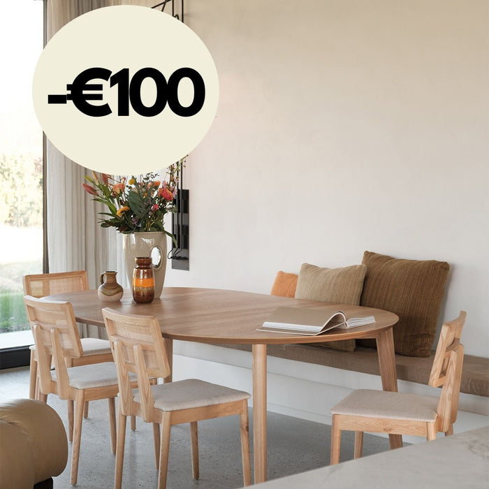 Mesa de comedor Foster - Extensible - Redonda/ovalada - Roble - 120/200 cm