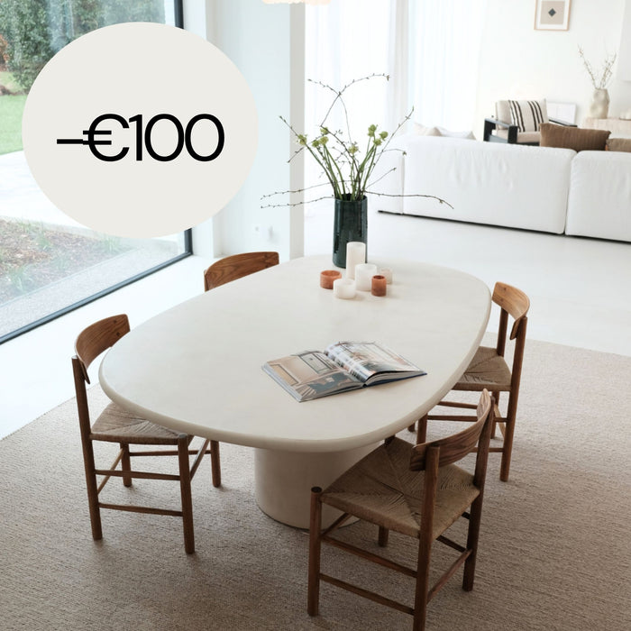 Eettafel beige aspect mortex - Microskin - 180 cm - Geelong