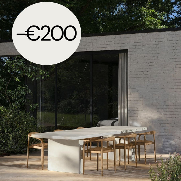 Outdoor rechteckiger Esstisch mit flachen Beinen - Milor - 300 cm - Latte - Polykomposit