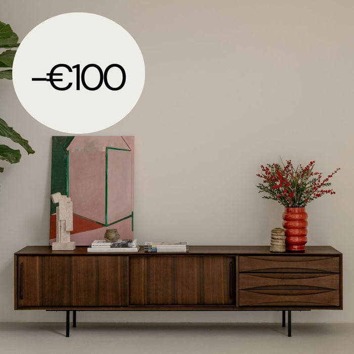 Mueble de televisión vintage con cajón - Oskar - 220 cm - Smoke hout