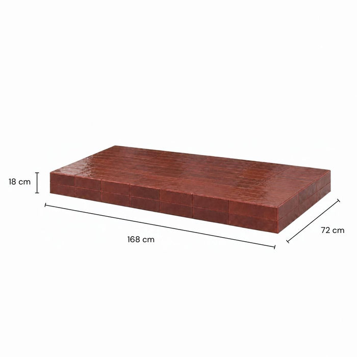 Tilo coffee table - Cinnamon color - Tiled top - Rectangular - 168 cm