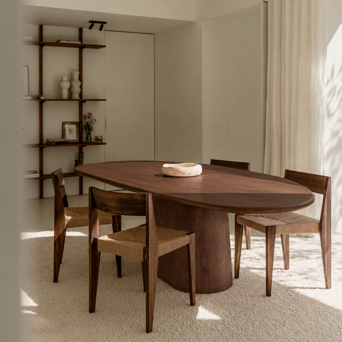 Wooden organic dining table - Anvers - 240 cm - Dark walnut - Ash wood