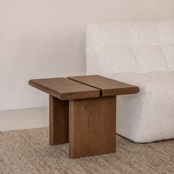 Mesa auxiliar Arlen - Color café con leche - Madera de fresno - 50 cm