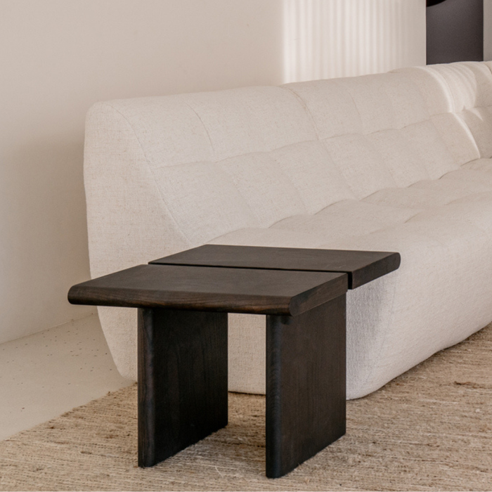 Mesa auxiliar Arlen - Madera de fresno - 50 cm - Color madera ahumada