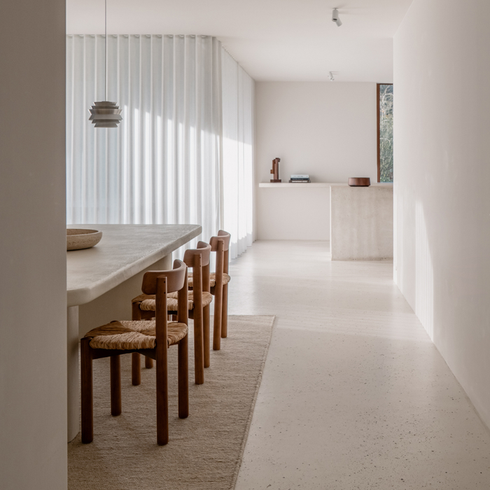 Arlo dining chair - Walnut - Woven seat in natural color