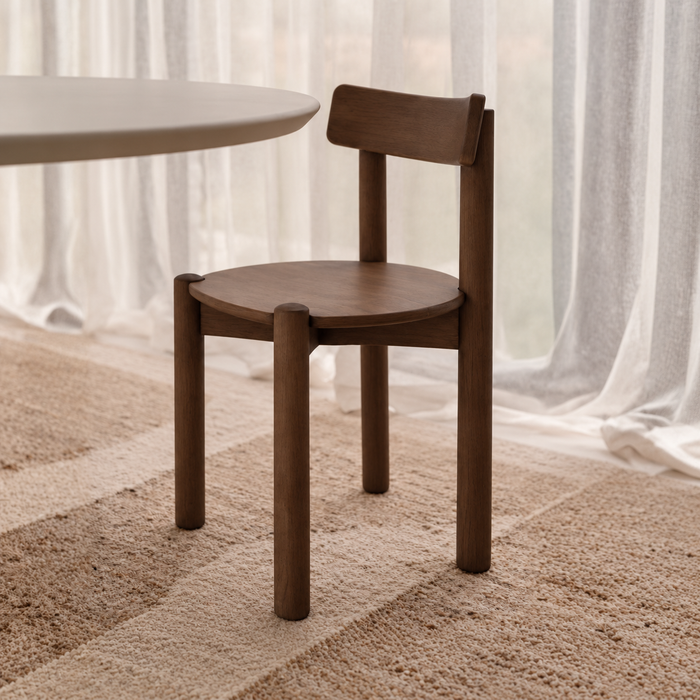 Chaise de salle à manger Arlo - Noyer foncé - Assise en bois