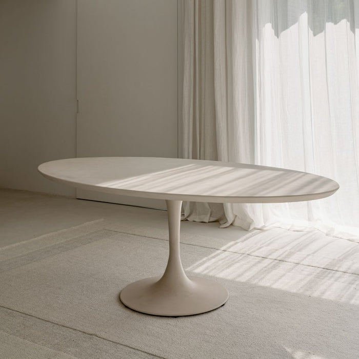 Eettafel Camille - 200 cm - Cloudy latte MicroSkin - Tulip vorm