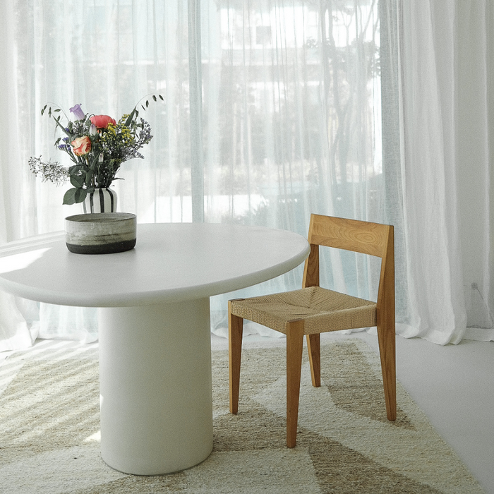 Silla de comedor Chantelle - Roble - Madera de fresno con asiento tejido