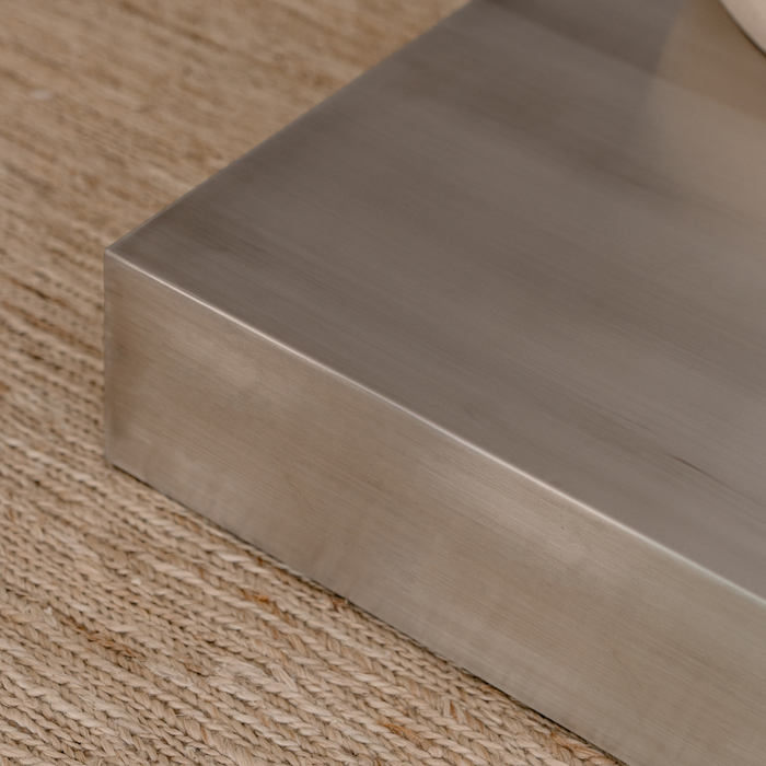 Quadratischer Couchtisch Sienna - 80 cm - Edelstahl