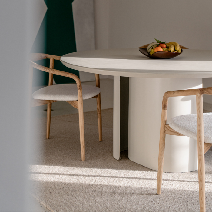 Dining table Elio – Microskin - Latte - Iron Latte base - 160 cm