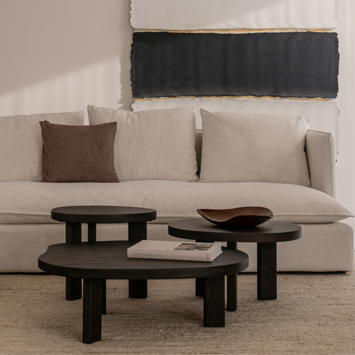 Coffee Table Eden - Smoked Wood - Oval - 60 cm - Medium