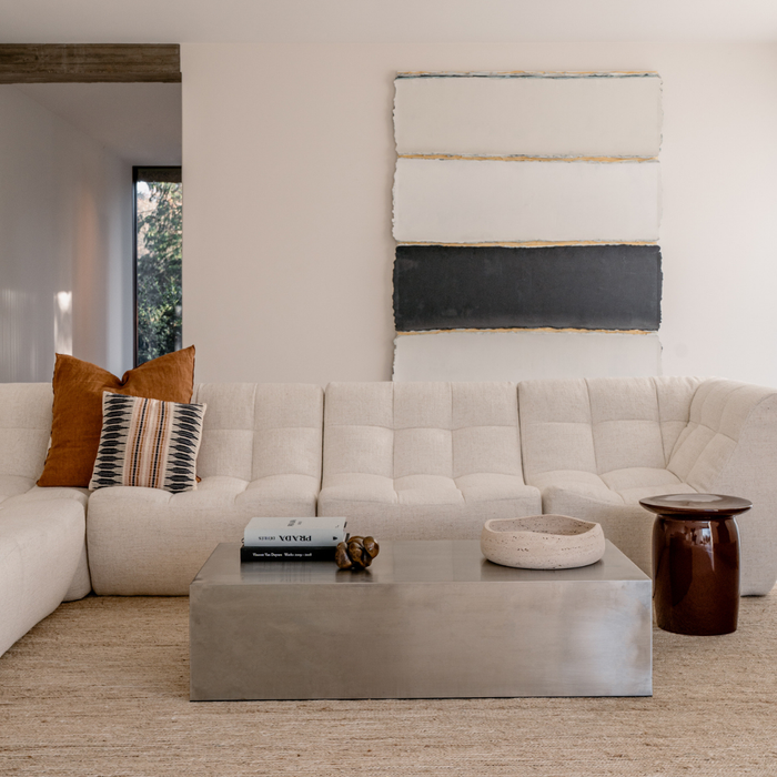 Mesa de centro cuadrada Sienna - 120 cm - Acero inoxidable