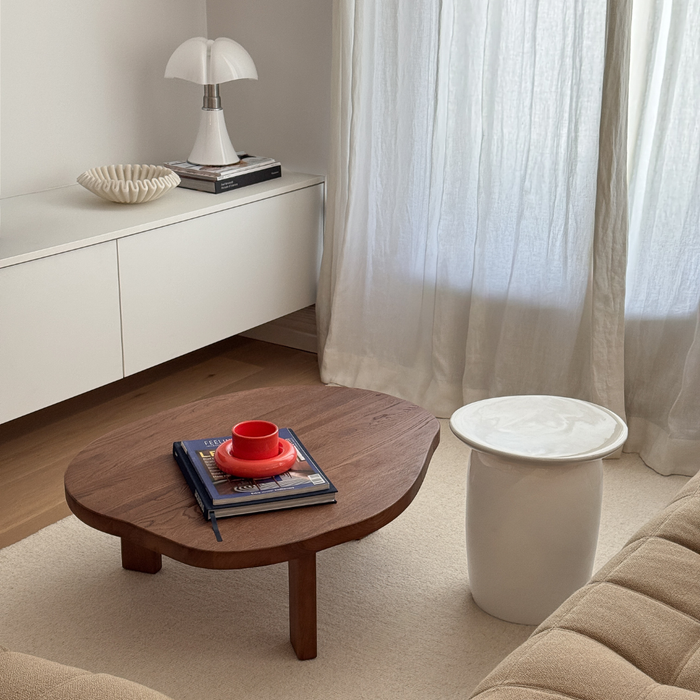 Mesa auxiliar Kivo - 36 cm - Cerámica brillante - Latte