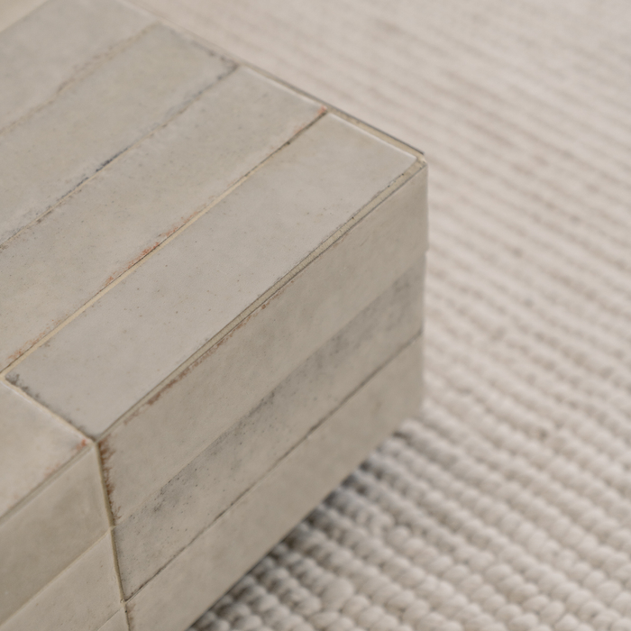 Mesa de centro Tilo - Baldosa blanca - 120 cm - Rectangular