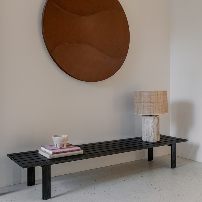 Bank Melanie - Essenhout - Rauchholzfarbe - 200 cm