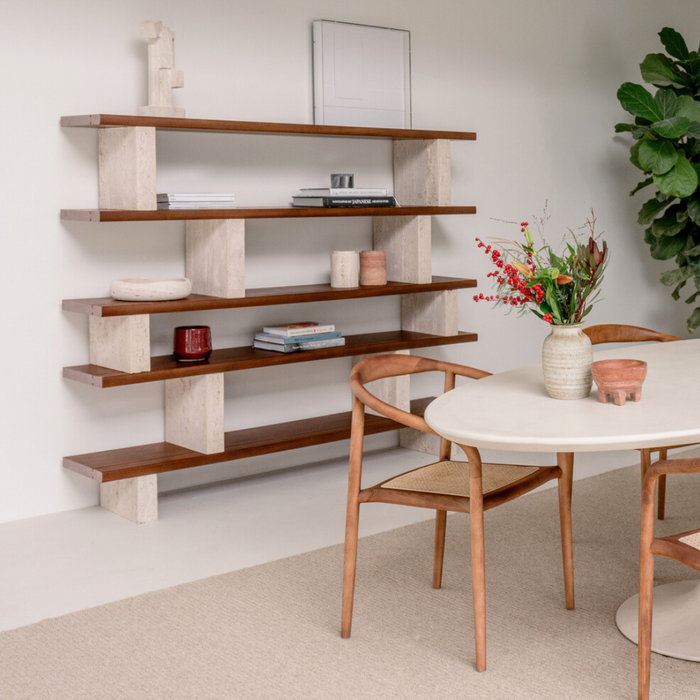 Travertijn wandrek walnoot alt