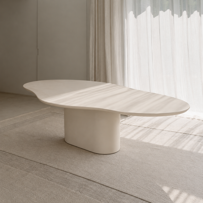 Organic Dining Table - Cian - Concrete Look - StoneSkin - Latte