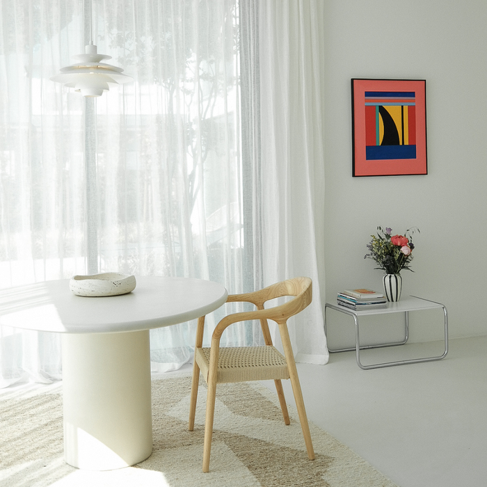 Silla de comedor - Muret - Asiento de cuerda trenzada - Roble