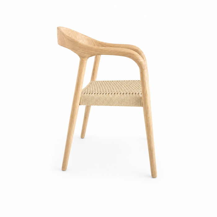 Silla de comedor - Muret - Asiento de cuerda trenzada - Roble