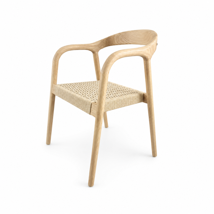 Silla de comedor - Muret - Asiento de cuerda trenzada - Roble