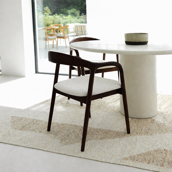 Dining Chair - Smoke - Muret - Ivory Bouclé - VDF117