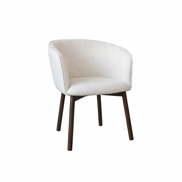 Esszimmerstuhl Nox - Rauchholz - Elfenbein Bouclé