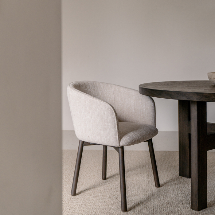 Esszimmerstuhl Nox - Rauchholz - Sandstein gesprenkeltes Gewebe