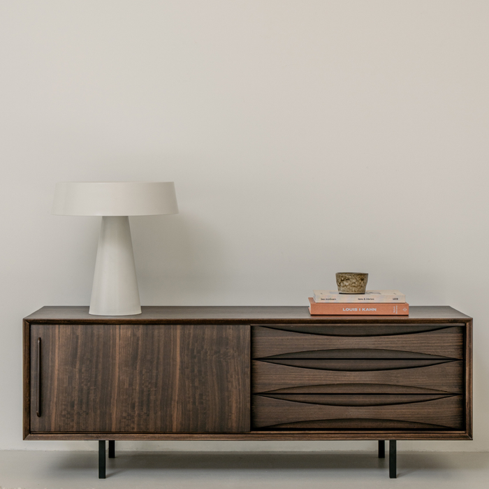 Aparador de TV vintage con cajones - 140 cm - Oskar - Smokewood