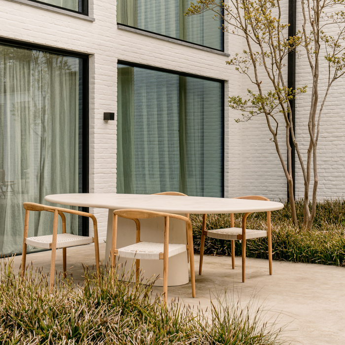 Tuintafel Ovaal Organische Vorm - Anvers - MicroSkin - 240 cm of 260 cm - Cloudy Latte