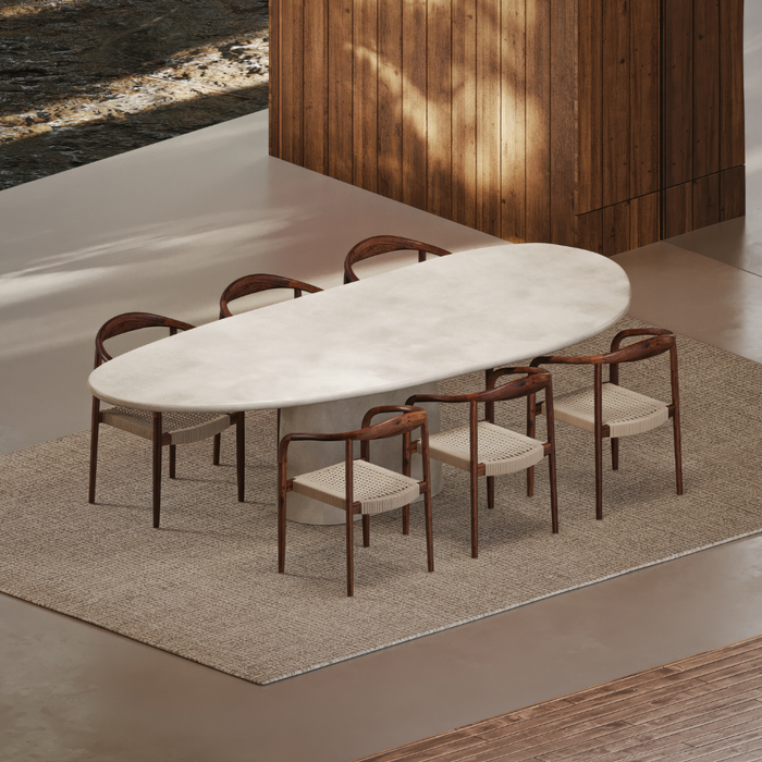 Tuintafel Ovaal Organische Vorm - Anvers - MicroSkin - 240 cm of 260 cm - Cloudy Latte