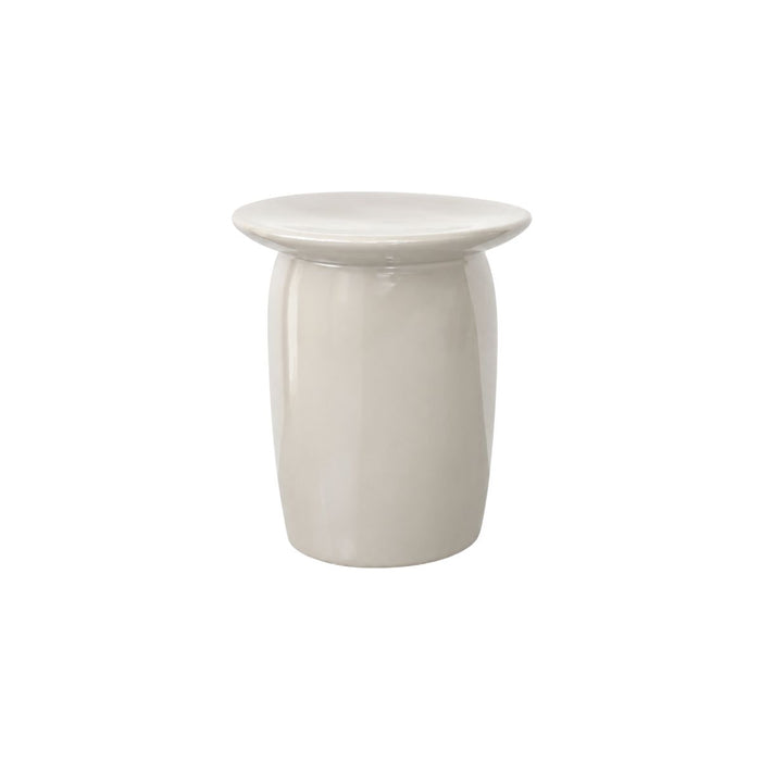 Side table Kivo - 36 cm - Glossy ceramic - Latte