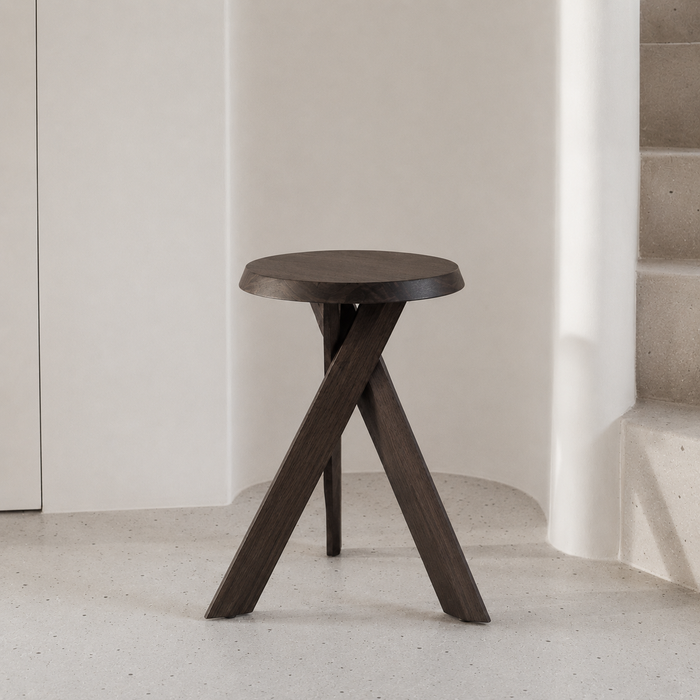 Mesa auxiliar Pannes - Madera de acacia - Color madera ahumada