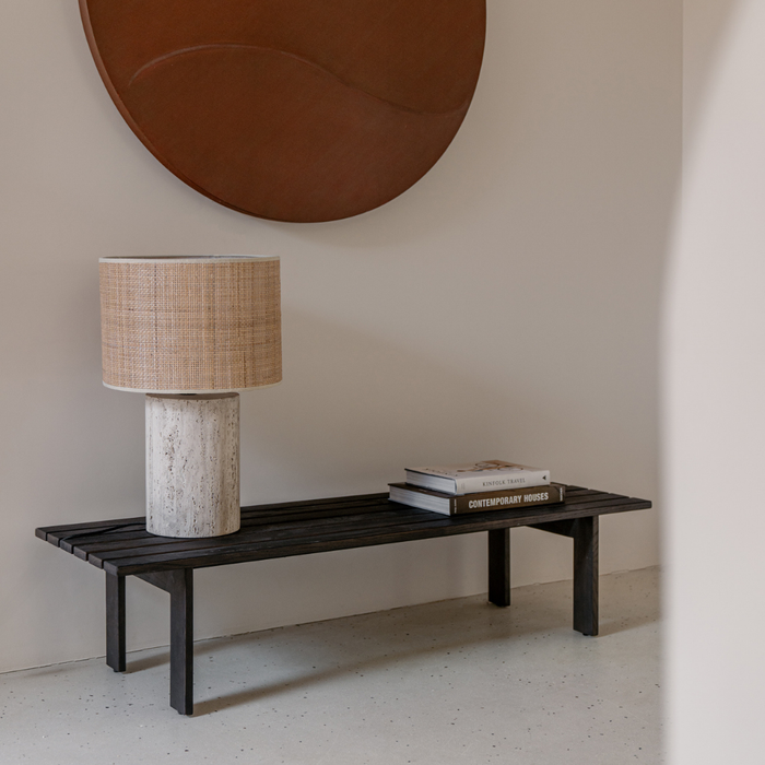 Bank Melanie - Beechwood - Smoke wood color - 140 cm