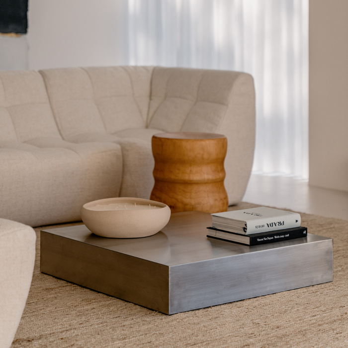 Quadratischer Couchtisch Sienna - 80 cm - Edelstahl