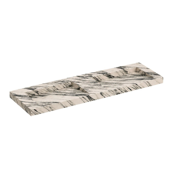 Marmeren badkamerplaat - Soumans - Blauw/wit marmer - 150 cm