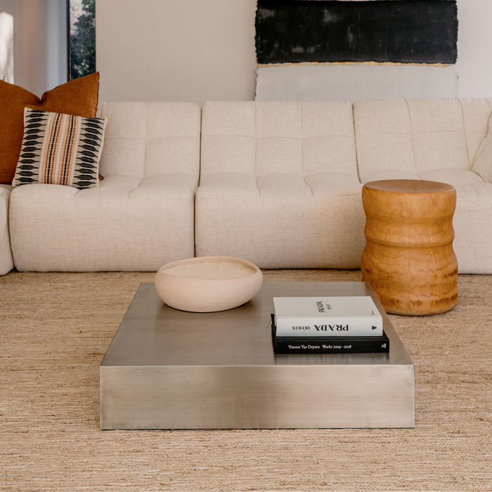 Quadratischer Couchtisch Sienna - 80 cm - Edelstahl