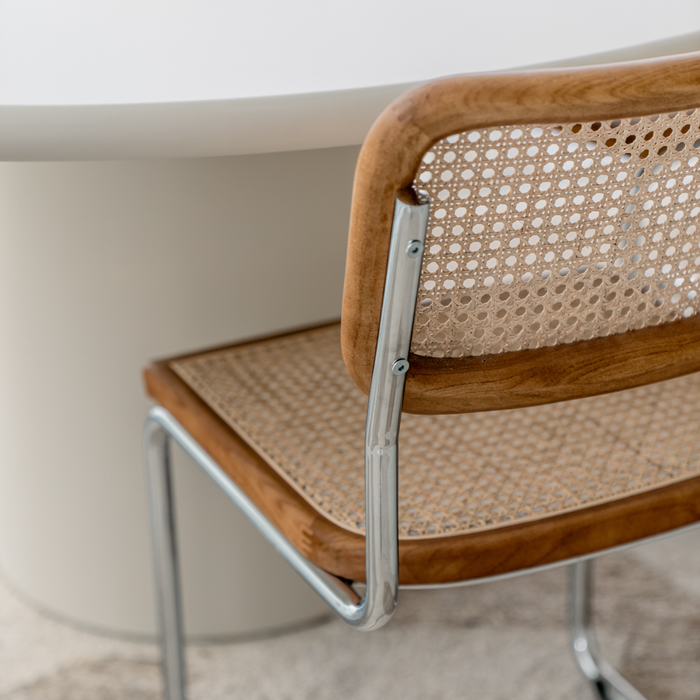 Silla de Ratan Natural - Nogal/Cromo - Swing