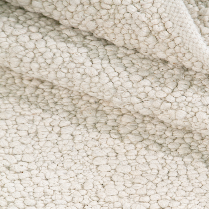 Tapis fait main - Inégal - 100% laine naturelle - Blanc