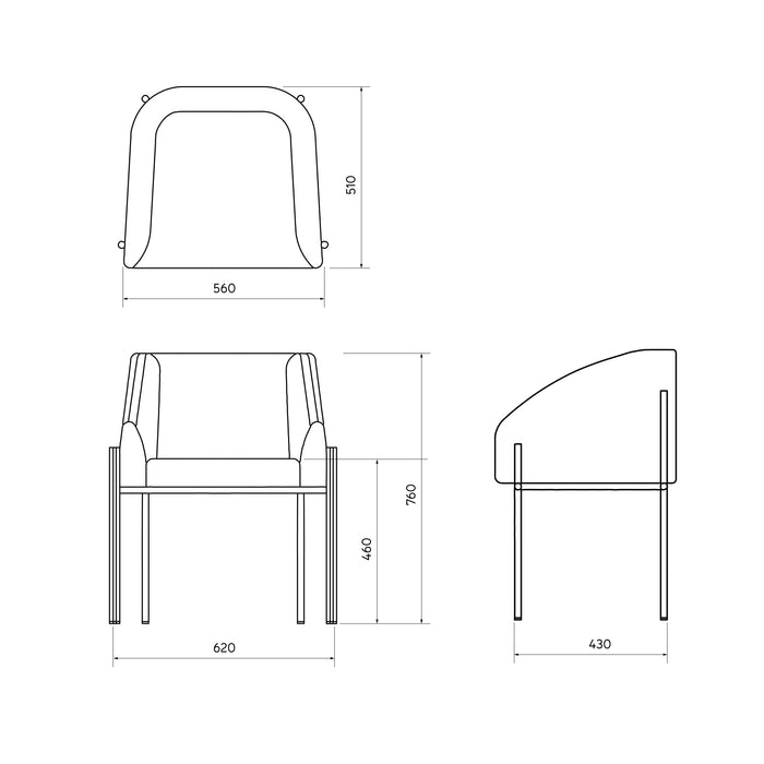 Chaise de salle à manger - Royan - Blanc/Beige