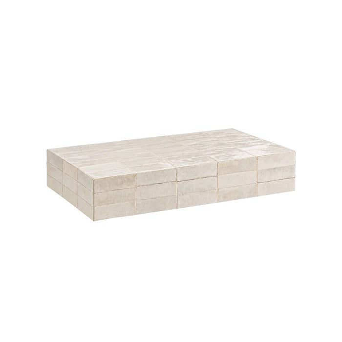 Table basse Tilo en carrelage beige 120 cm