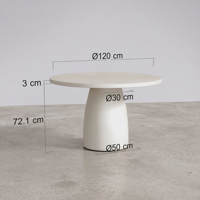 Ronde eettafel voor buiten - Uzé - D120 H75 - Latte - Polycomposiet