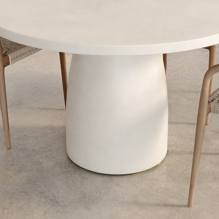 Ronde eettafel voor buiten - Uzé - D120 H75 - Latte - Polycomposiet